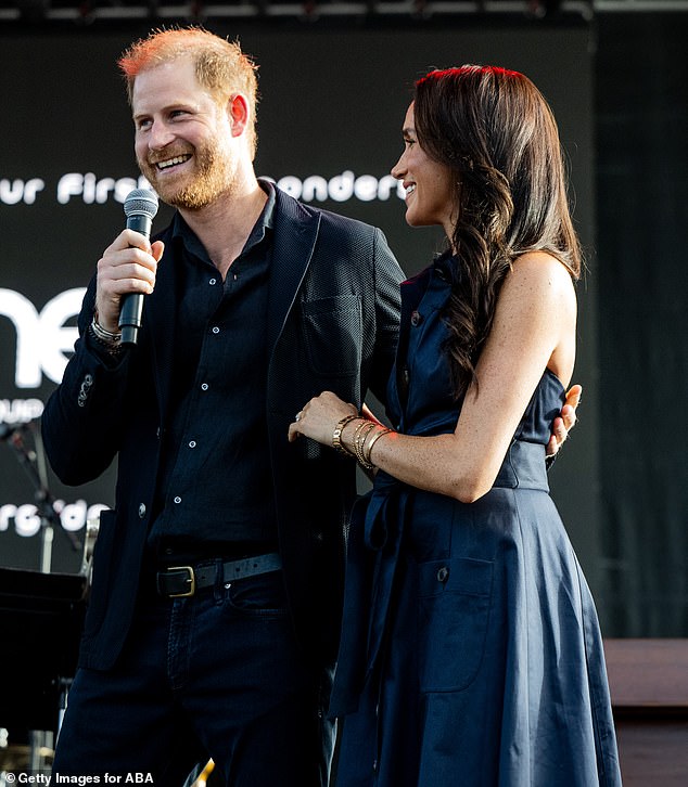 The Duke and Duchess of Sussex at the One805LIVE! 2025 concert in California on Saturday as debate rages in the UK about the implications of Harry's reconciliation with his father