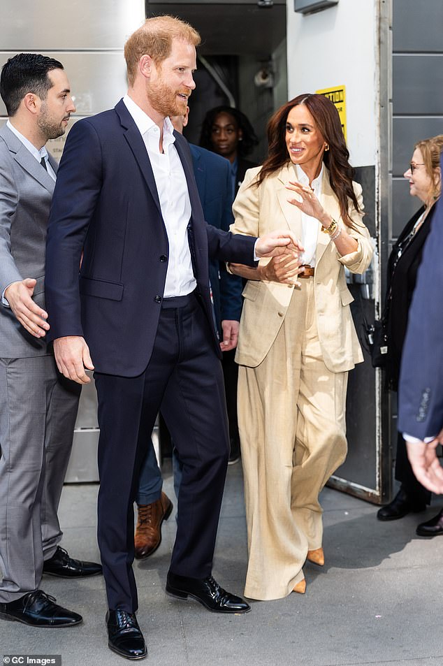The Duke and Duchess of Sussex attend the Time100 Summit at Jazz at Lincoln Center in Midtown on April 23, 2025 in New York City