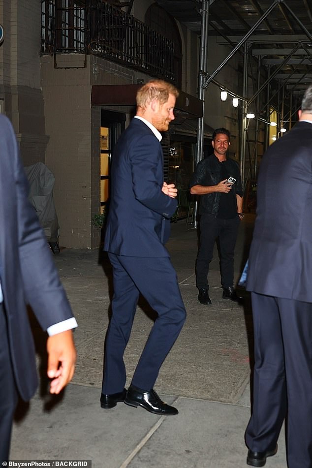 The prince was decked out in a suit as he entered a car to enjoy the comfortable fall night in Manhattan on Saturday