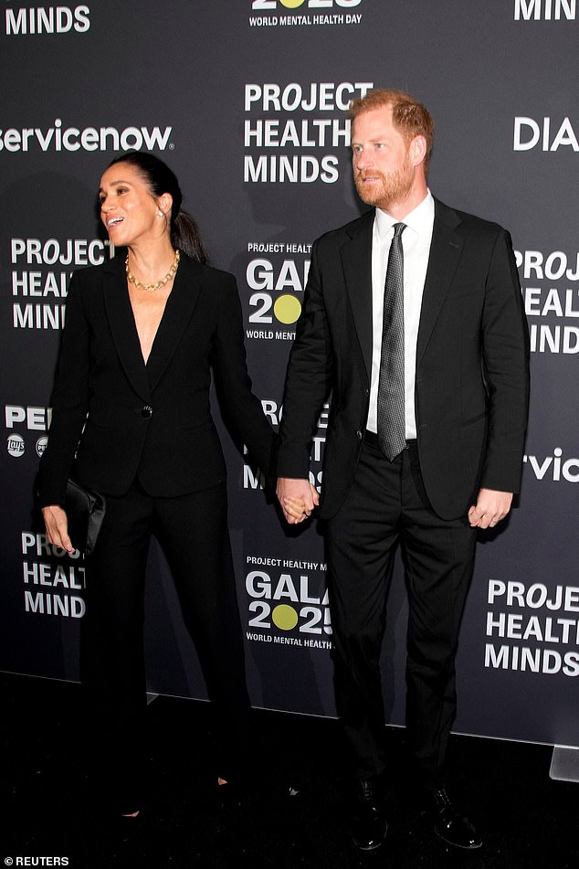 Meghan Markle made a bold style statement on Thursday as she stepped out for Project Healthy Minds World Mental Health Day Gala with Prince Harry in New York City