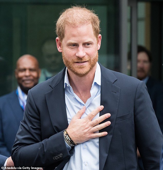Prince Harry (pictured in London earlier this month) made a secret visit to the grieving Duke of Kent during his four-day trip to the UK earlier this month