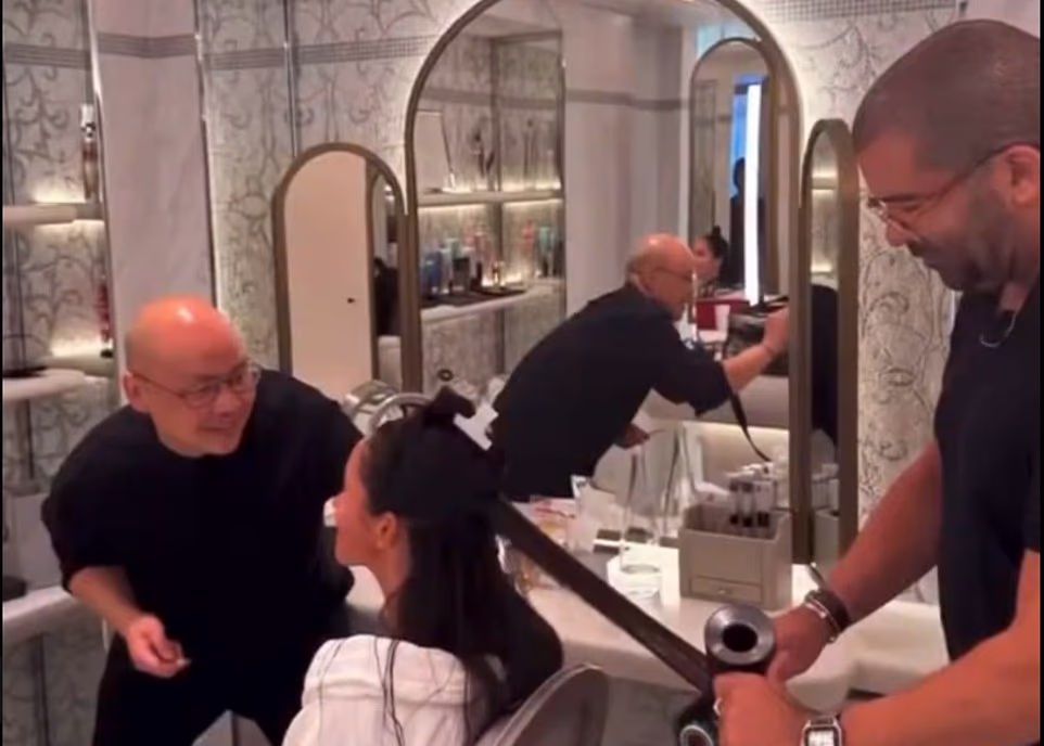 Andrews believes a pursuit in the hospitality sector is on the cards, saying: 'I can see her moving into hospitality more generally, and if she manages to do that, I can absolutely see her becoming a billionaire.' While Andrews has predicted hospitality, PR experts have claimed that couture or makeup are also possibilities for Meghan. Rumours of a potential new venture for the Duchess spread earlier this month after she posted two clips on Instagram showing her applying lipstick – with the brand names obscured.