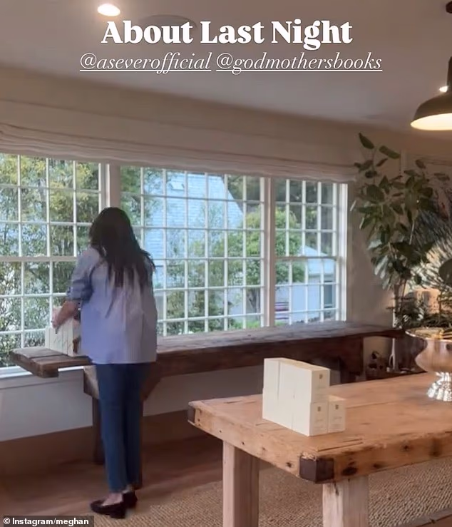 Later in the day, Meghan arranged As Ever products to sell at Californian bookshop, Godmothers