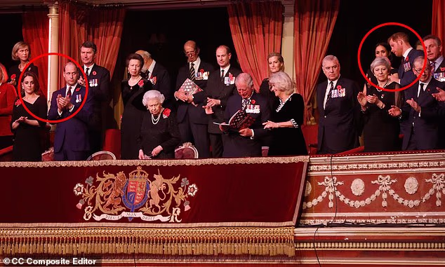 Eagle-eyed royal fans could not help but notice that the Sussexes appeared to had been placed in the 'cheap seats' of the royal box at the Festival of Remembrance hosted the evening before. Harry and Meghan appeared to have been snubbed with their seating arrangements