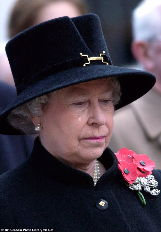 In keeping with a shift towards more displays of public compassion, the late Queen also showed profound sadness on Remembrance Sunday in 2002. Tears were seen collecting on the Monarch's cheeks when she visited the Field of Remembrance at Westminster Abbey
