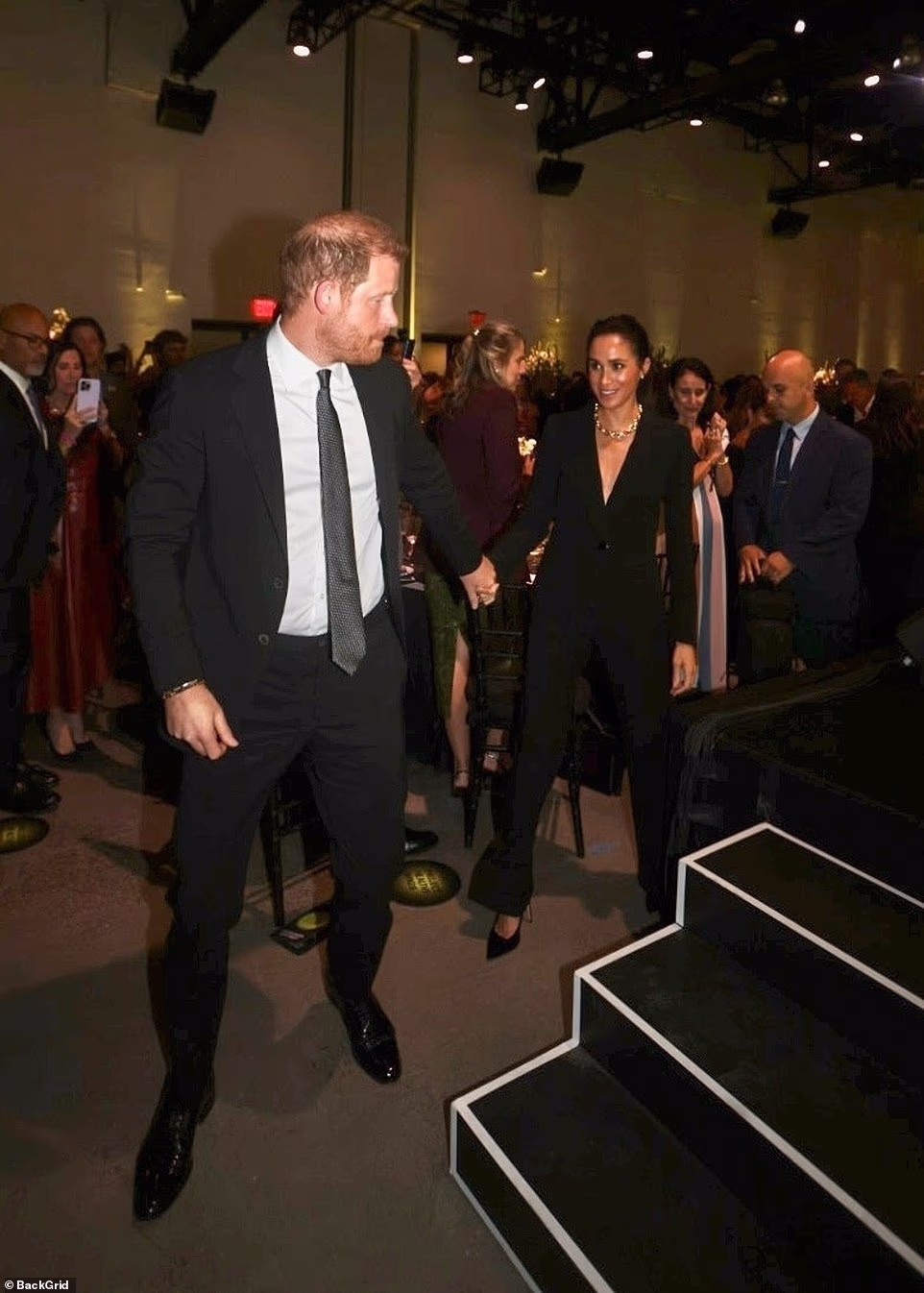 Their joint award was handed out hours before Donald Trump was snubbed by Nobel Peace Prize judges despite the president brokering precious peace in Gaza . The Sussexes' gong came as Prince William, who last week unveiled the world's first memorial honouring the lives of humanitarian workers in London , cried as he spoke to a Welsh mother about the devastating impact of suicide. Royal commentator Richard Fitzwilliams told the Daily Mail that the Prince and Princess of Wales would be far more deserving the Sussexes' award.