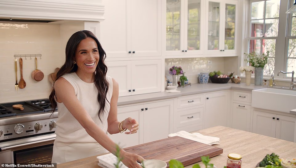 Speaking with her hand held to her heart when describing the prince, Meghan said: 'He loves me so boldly, fully, and he also has a different perspective because he sees media that I wouldn't. No one in the world loves me more than him, so I know he's always going to make sure that he has my back. You have someone who just has this childlike wonder and playfulness. I was so drawn to that, and he brought that out in me.' Meghan also admits to making 'mistakes' and there is 'not a lot of fun' in trying to be 'perfect' - so she tries to be 'brave' and see the fun in things for her children instead. 'When you're young. I think you are a little bit more fearless. As we get older, we lose some of that', she said of her As Ever brand, which sells her so-called 'fruit spreads', honey and marmalade. And in a message for her critics she said: 'I think the moment that you start making all of your personal decisions based on external judgment, then you lose your authenticity.'