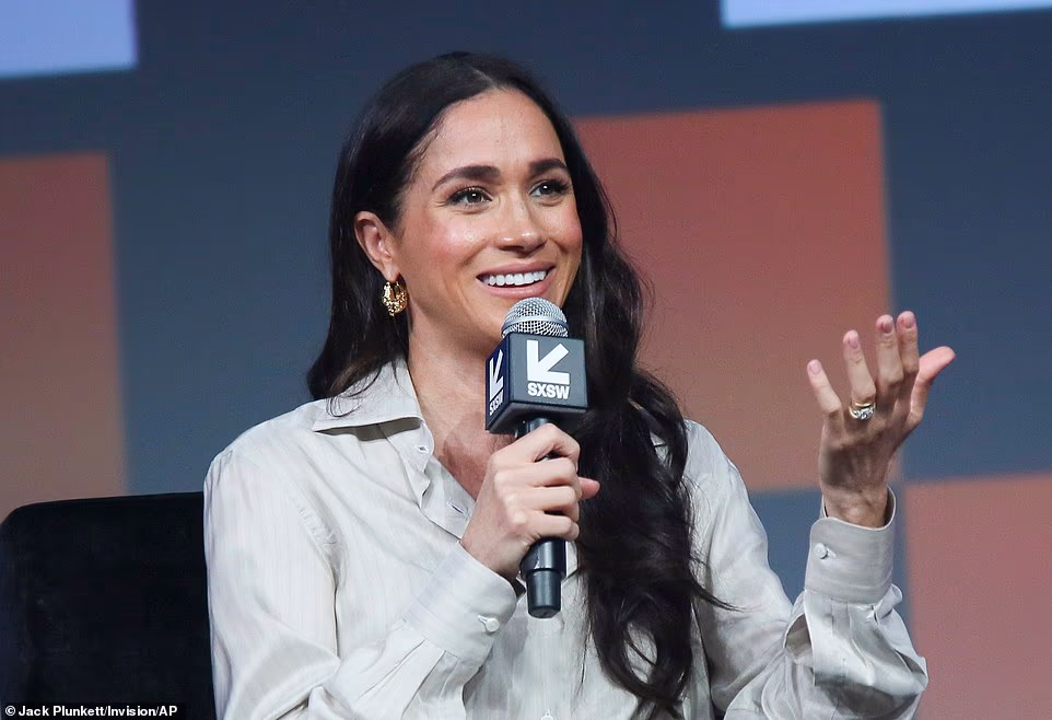 It came as Meghan shared a glitzy new trailer for her festive Netflix show, featuring her kissing her husband. It was released as the Prince and Princess of Wales turned up to support the Royal Variety Performance at the Royal Albert Hall in London last night. The Harper's Bazaar feature is entitled 'Meghan¿s Moment', with the strapline: 'After years of being subsumed by other people¿s narratives, the Duchess of Sussex is ready to author her own next chapter'. Asked what inspiration she hopes Prince Archie, six, and Princess Lilibet, four, will draw from her working life, Meghan talks about making homemade pots of jam in the kitchen of their $15million Montecito mansion that she would later sell through her lifestyle business, As Ever. 'I hope they see the value of being brave', she says of her children, adding: 'They saw it when the jam was just a pot on the stove, bubbling'.