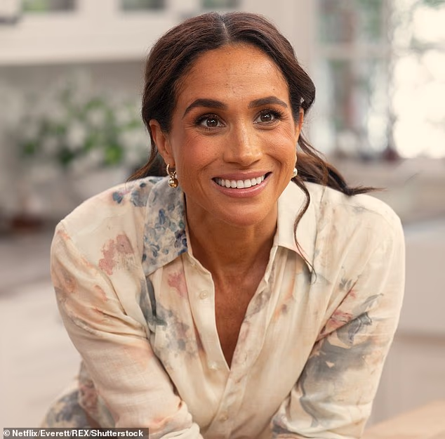 The Duchess of Sussex offered shoppers a ten per cent discount on her As Ever products yesterday (pictured in her Netflix show, With Love, Meghan)