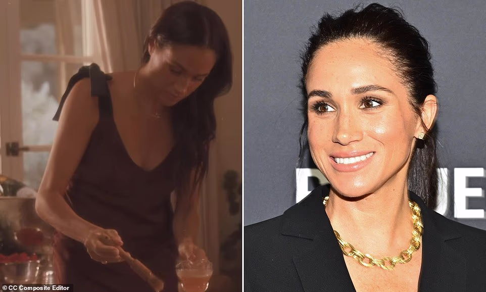 Meghan Markle wore nearly $200,000 worth of clothing and diamond jewelry in a new Thanksgiving promotional video posted on Instagram Wednesday for her lifestyle brand, As Ever. In the video , the Duchess of Sussex, 44, can be seen setting an elaborate, candle-lit dinner table ahead of the Thanksgiving holiday, as she glazed honey onto a turkey and tied ribbons on napkins. The table was decorated with various green plants and festive cranberry sprigs, as she created a cozy and comfortable ambiance.
