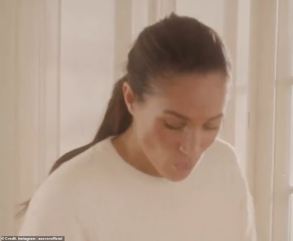 Picking up a small waffle, she topped it with a dollop of the cream and a spoonful of As Ever strawberry jam which she said was a 'favourite' in her home. Moving on, she opened up her oven and took out a quiche, telling her fans it was a staple for breakfast with a large group. She again suggested to viewers that they could simply purchase one from a supermarket if they did not want to make one themselves. 'You can leave it out if you know people are going to wake up right around now, otherwise I will just write a little note that says: "Morning, help yourselves, quiche is in the oven".'