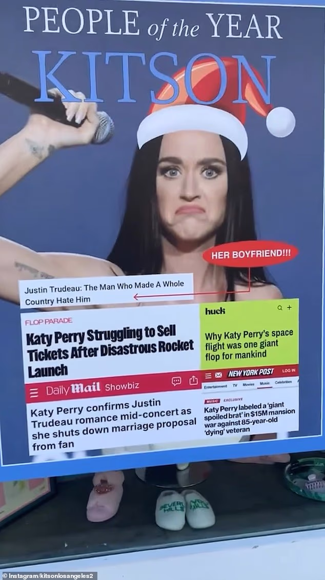 Katy Perry also makes the shop window, with particular focus on her new relationship with Justion Trudeau