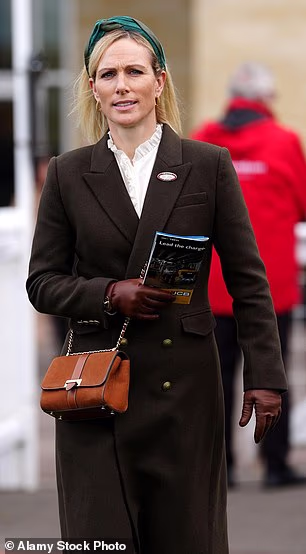 Zara Tindall also opted for a tan cross-body when she attended Paddy Power Day at Cheltenham Racecourse last November