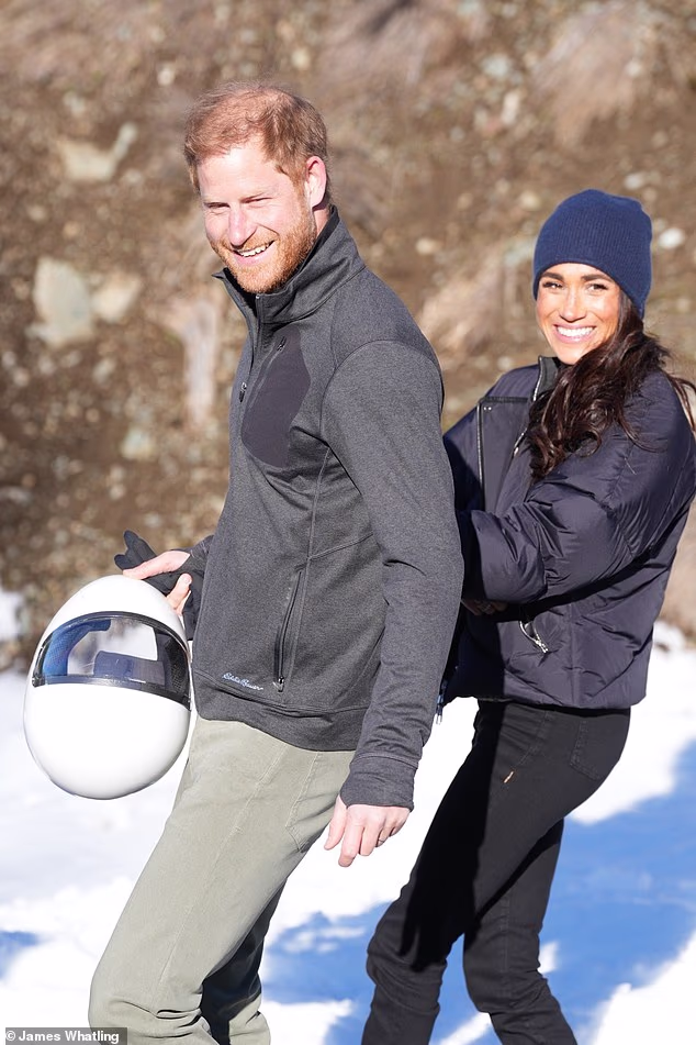 Prince Harry and Meghan at an Invictus Games event in Whistler, Canada, in February 2024