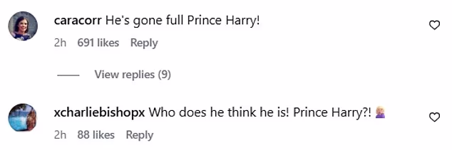 Fans took to the comment section to give their take on the family feud, comparing Brooklyn to Prince Harry