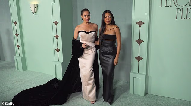 The Duchess then posed with her friend Emma Grede, an entrepreneur and co-host of the bash at Paramount Studios