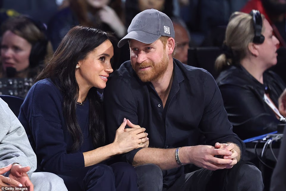 Talks over whether Harry and Meghan will receive British taxpayer-funded protection during the visit remain ongoing. In December, Prince Harry was said to be thrilled the Home Office was reviewing his security provisions in the UK following a long-running legal battle. Of Meghan's potential British visit this summer, a source told The Sun : 'Security is always going to be the deciding factor in this.' The Invictus Games were founded by Harry to support wounded and injured service personnel and veterans. And although official details of the Birmingham countdown celebrations have yet to be confirmed, ceremonial appearances involving the Sussexes are expected. It would mark Meghan's first trip back to Britain since September 2022, when she attended Queen Elizabeth II's funeral. Meanwhile, the Sussexes were joined by a host of famous faces on celeb row, with Barack and Michelle Obama also making an appearance.