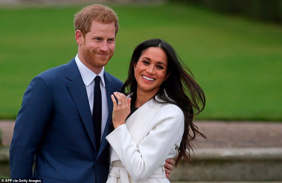 Surrounding the main stone are two smaller, round diamonds from Princess Diana's personal jewellery collection. This was another special and sentimental touch, with Meghan revealing that it was ‘important’ for her to know that Harry's late mother was ‘a part of this with us’. Less than two years later, the engagement ring was modified as Meghan showed off its new design at Trooping the Colour in 2019. The £120,000 sparkler featured a considerably thinner band at the time. In 2022's Finding Freedom, Omid Scobie claimed it was the Duke of Sussex who had made the first alterations to Meghan's ring. Harry commissioned jeweller Lorraine Schwartz to resize and reset the ring with a new diamond band. The refreshed design featured a thin, micro-pavé band instead and was paired with a conflict-free diamond eternity band, which symbolised their expanding family.