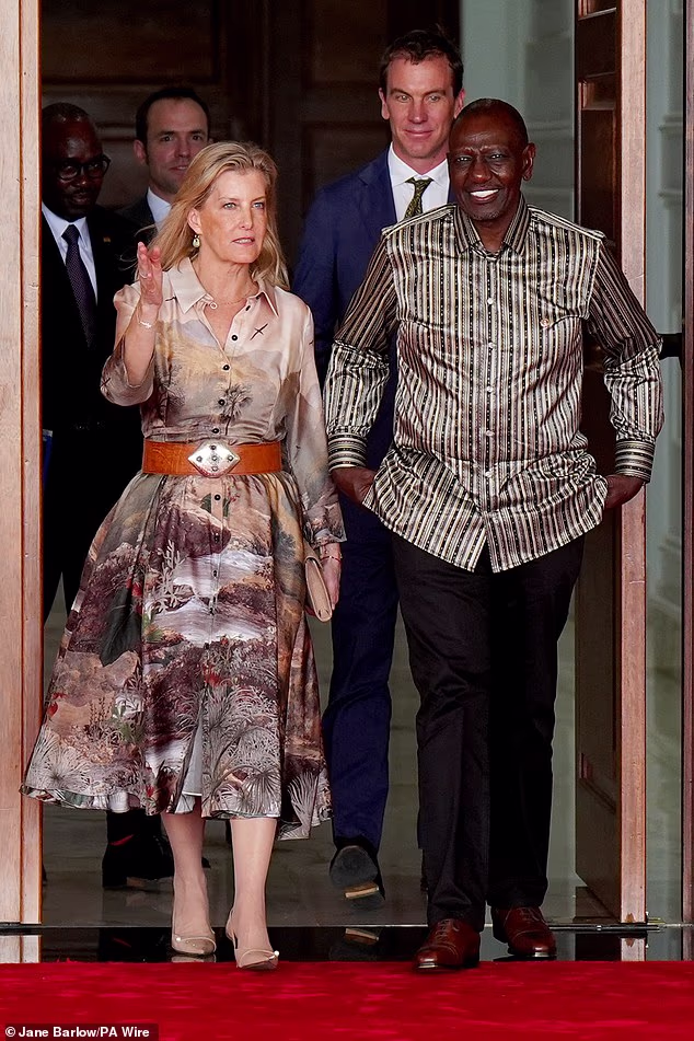 On the first day of her visit the Duchess met with Kenya's President, William Ruto (pictured right), at the State House in Nairobi to discuss the UK-Kenya Strategic Partnership