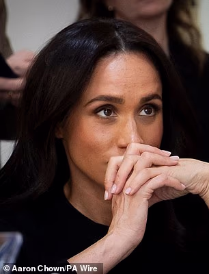 Pictured: The Duchess of Sussex during a visit to the World Central Kitchen Food at the Jordan Country Office, in Amman, Jordan, this week