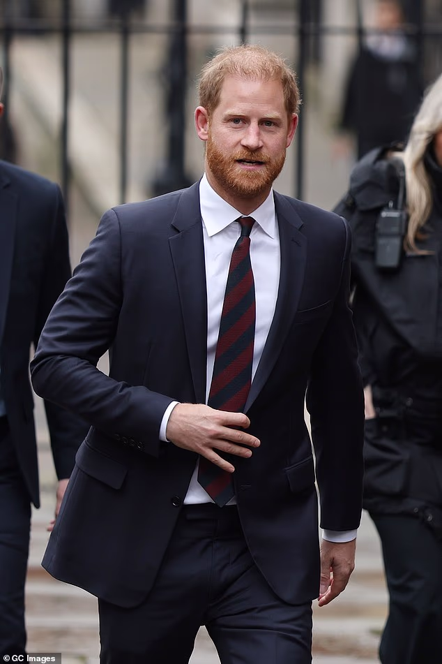 Prince Harry, pictured outside court in January, 'turned' Doreen Lawrence against the newspaper that had led a 25-year campaign for justice for her murdered son, the High Court heard yesterday