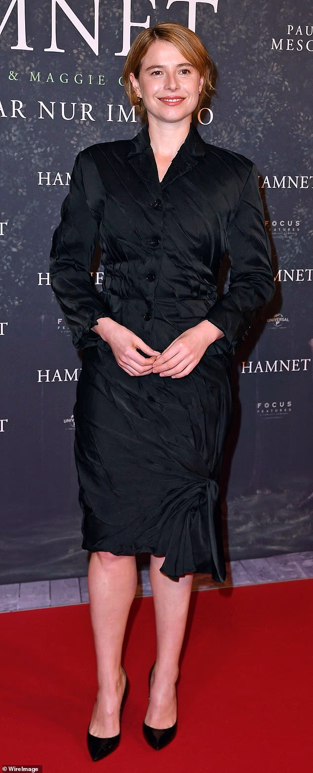 Irish actress Jessie Buckley sported a crinkled dress at the premiere of Hamnet in New York last year
