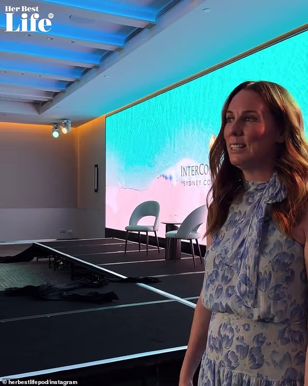 Gemma shared a sneak peek of the 'small' conference room she will be hosting a gala dinner with the Duchess of Sussex in at the InterContinental Hotel in Coogee, which is still under construction