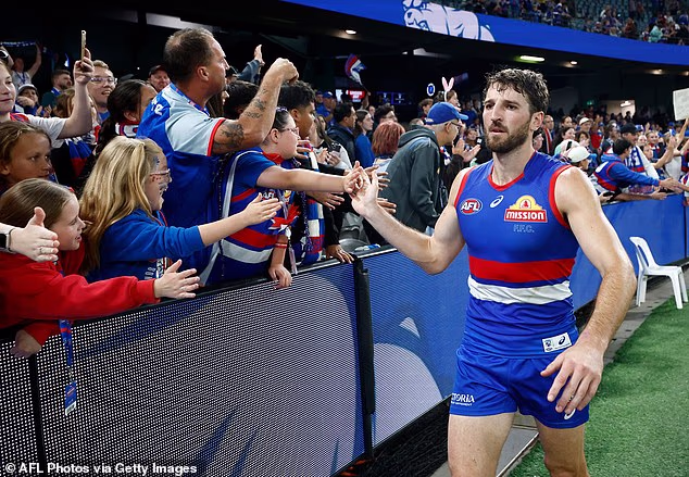 The Duke will head to the Western Bulldogs' home in Melbourne's west on Wednesday because the team is involved with a charity that's close to his heart (pictured, Dogs star Marcus Bontempelli)