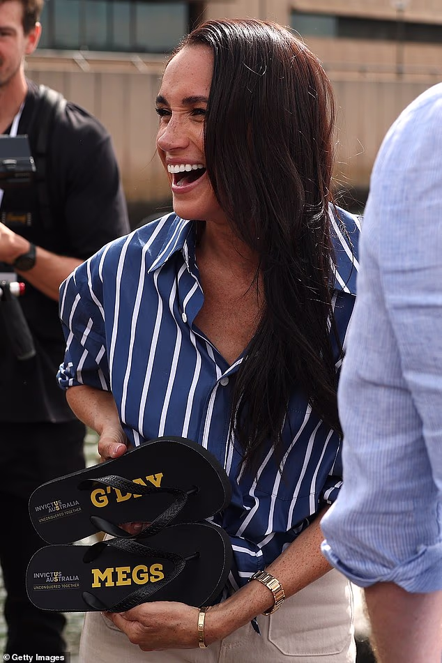 Meghan looked particularly thrilled with the gift