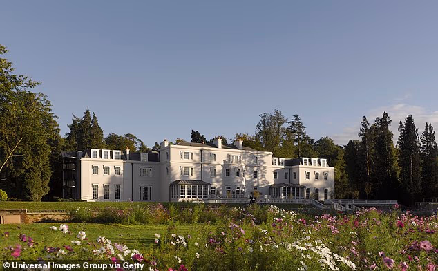 Coworth Park (pictured) is an extension of London's Dorchester Hotel and gained huge fame when Prince Harry spent the night before his 2018 wedding to Meghan Markle at the establishment alongside his brother and future King, Prince William