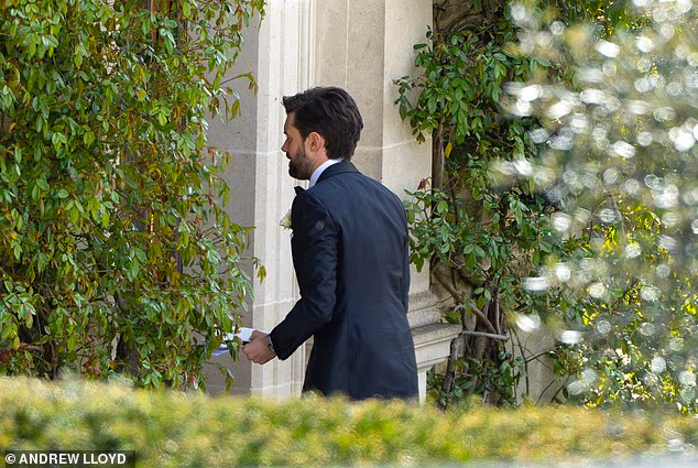 Jack is seen arriving at the wedding on Saturday