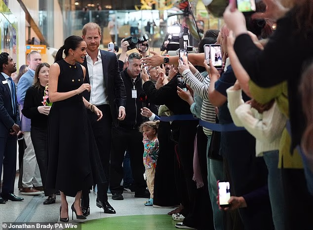 Large crowds met them in the atrium