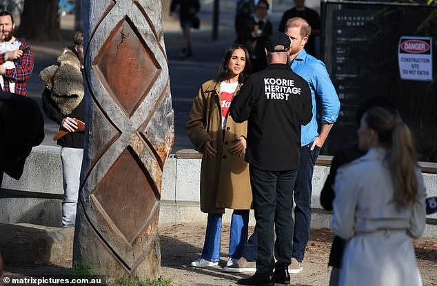 16 APRIL 2026 MELBOURNE AUWWW.MATRIXPICTURES.COM.AUNON EXCLUSIVE PICTURESThe Duke and Duchess of Sussex pictured on the Scar Tree Walk from Federation Square to Yarra Park. NOTE: The caption above is the photographer's impression only and may or may not be factual. It is the responsibility of the end user, publisher or licensee to verify the data before publication. All editorial images subject to the following: For editorial use only. Additional clearance required for commercial, wireless, internet or promotional use.Images may not be altered or modified. Matrix Media Group makes no representations or warranties regarding names, trademarks or logos appearing in the images.DISCLAIMER: To the maximum extent permitted by law, we make no representations or warranties about our Content, including (without limitation) that:They are complete, accurate, reliable, up-to-date and suitable for any particular purpose.RIGHTS MANAGED - EDITORIAL USE ONLY - STRICT ENFORCEMENT© MATRIX MEDIA GROUP 20