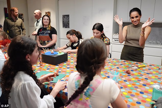 Echoes of the Netflix series? James says Meghan's 'hands-on behaviour prompts some of the familiar signals of playful, informal state' seen in the Duchess's lifestyle show