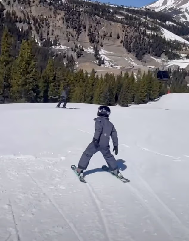 Meghan Markle beamed with pride as she shared a short video of 'quick learner' Archie making his way down the slopes today