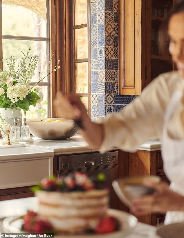 Meghan's As Ever Instagram account recently shared a photograph of her making pancakes using products from her lifestyle brand