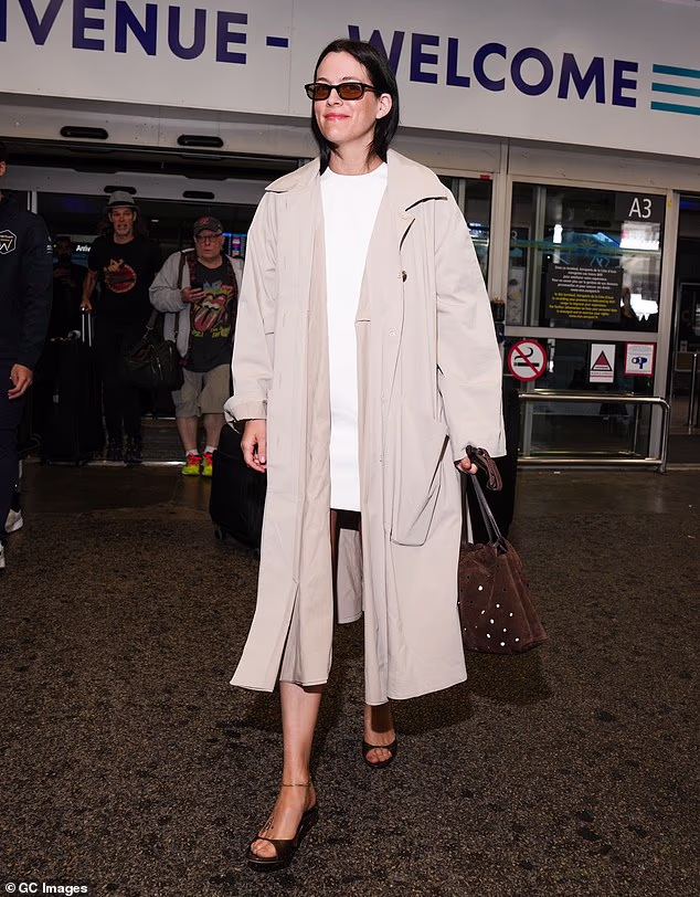On a busy day in the French town, Riley Keough was among the first to arrive in anticipation of its launch on Tuesday evening