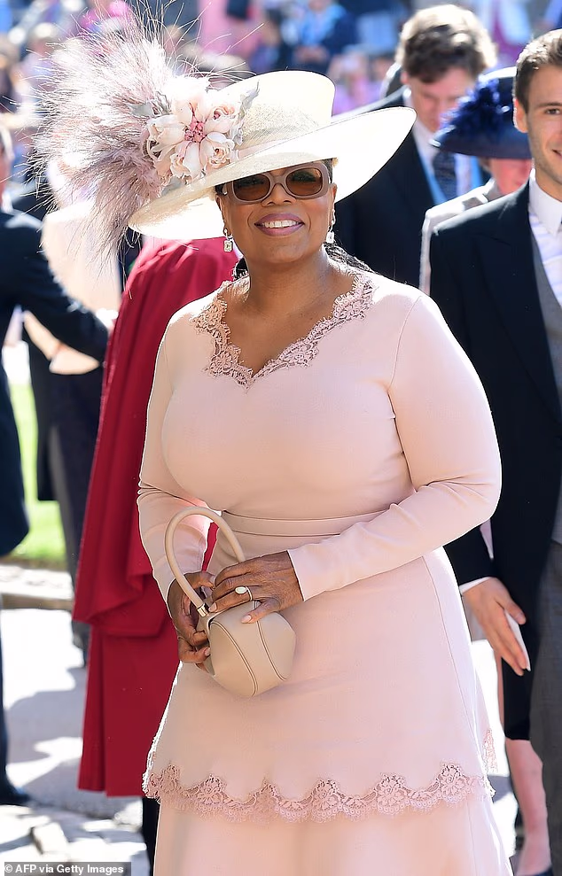 Arguably the most powerful wedding guest, in a pink Stella McCartney dress, was Oprah. But her relationship with Harry and Meghan today is reportedly 'chillier' than it was back then