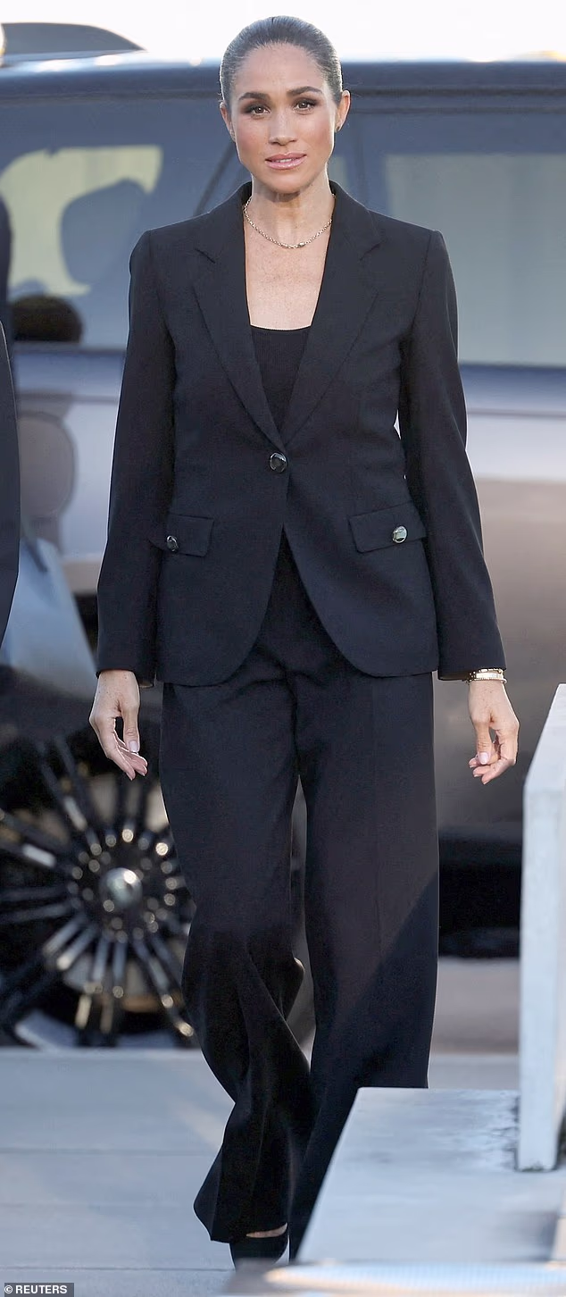 The Duchess was pictured wearing all-black on Sunday in Geneva, Switzerland, as speculation over her fashion brand plans grew