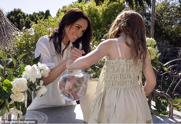 Meghan Markle and her daughter Lilibet, four, in a promotional post for As Ever's Mother's Day Edit released in March.