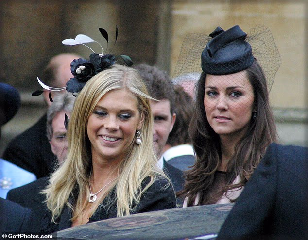 Pictured: Kate and Chelsy at the wedding ceremony in 2008. The event was the first time she met the late Queen Elizabeth II