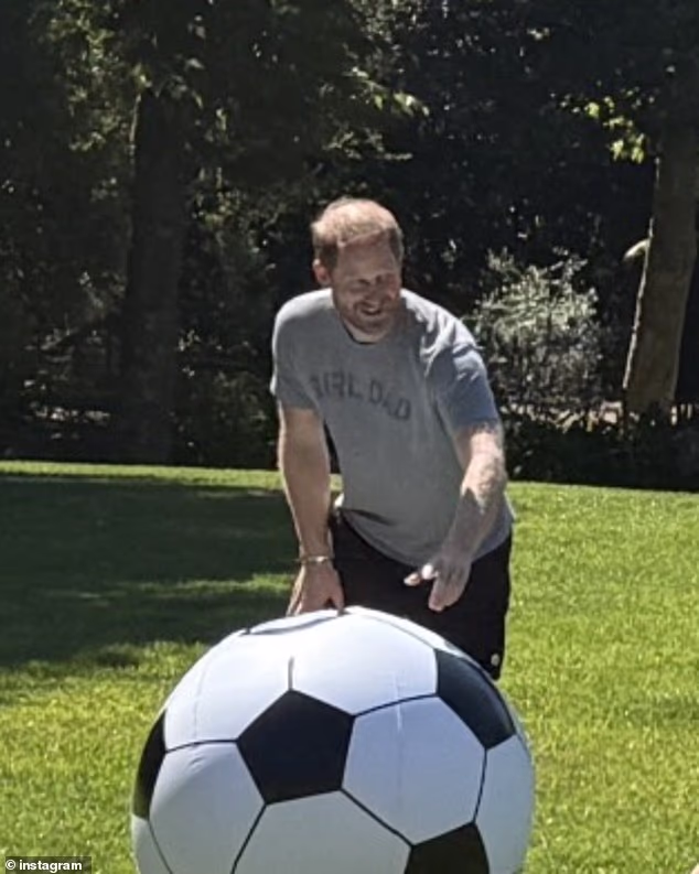 One of the photos in Meghan's post showed Prince Harry wearing a 'girl dad' t-shirt.