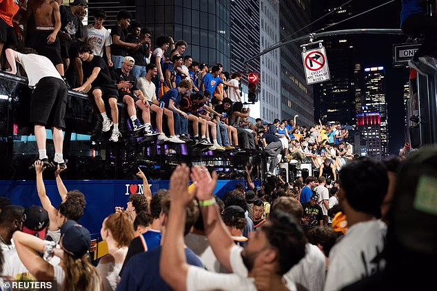 The city became a sea of orange and blue as fans flooded the streets