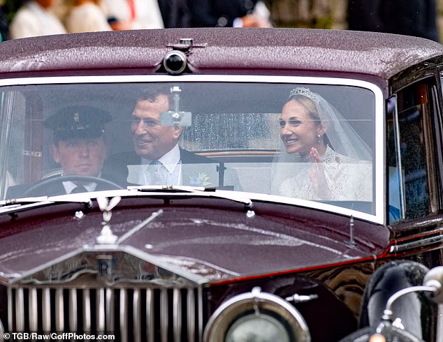 Peter Phillips and Harriet Sperling were whisked away after their wedding in the same limited edition Rolls-Royce that Meghan Markle arrived at St George's Chapel when she married Prince Harry eight years ago