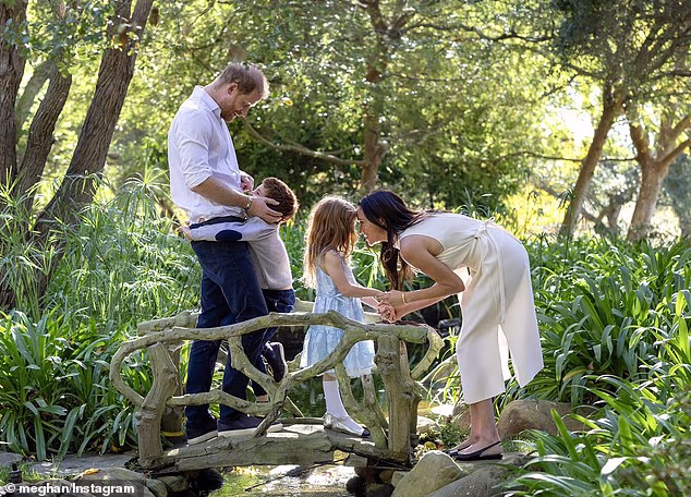 While Harry and Meghan's photos of their family life never show the faces of Archie and Lilibet.