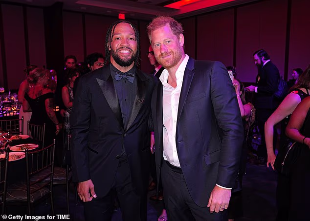 The Duke of Sussex was joined at the gala by New York Knicks superstar Jalen Brunson