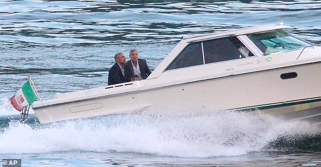 Barack Obama and his family visited the Italian mansion back in 2019. Above, with George