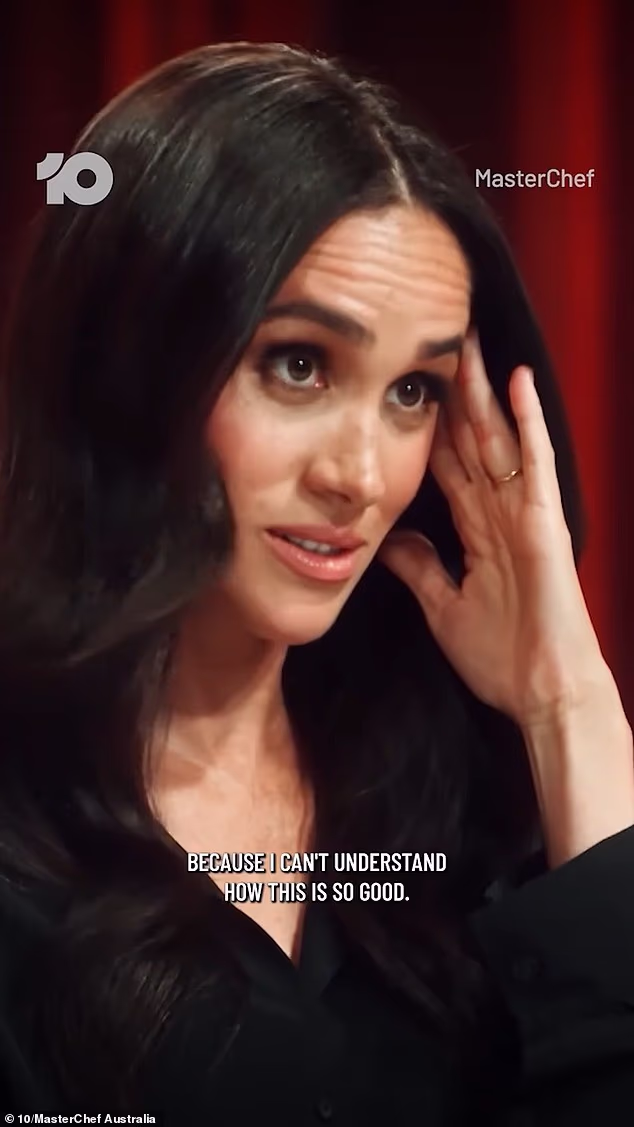 One particular creation left Meghan stunned, with the brunette declaring: 'Rubbing my temples because I can't understand how this is so good'