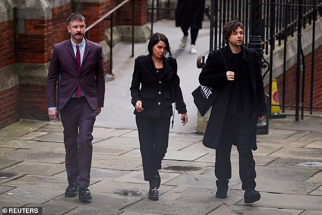 Pictured: Actor Sadie Frost arrives at the High Court where she is due to testify in the lawsuit against Associated Newspapers, publisher of the Daily Mail.