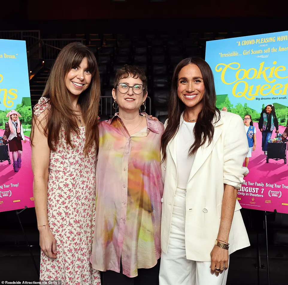 While the Duke of Sussex's military career spanned ten years, he only spent four months as an Apache helicopter pilot during his second tour of Afghanistan between September 2012 and January 2013. Back from holiday in Europe, Meghan is busy promoting her different ventures - from the Cookie Queens movie to her lifestyle brand As Ever. On the same day that she unveiled a new blackcurrant jam, the Duchess attended the film screening wearing clothes and jewellery worth over $31,100 (around £23,000). For the occasion, the mother-of-two opted for an all-white ensemble, including a crisp blazer and wide-leg jeans, as well as a bedazzled gold ring sleeve for her fitness tracker that is worth over £2,100 alone. The sleeve from Logan Hollowell is custom-made for customers who wear Oura rings that track lifestyle metrics like sleep, activity, heart rate and stress levels.